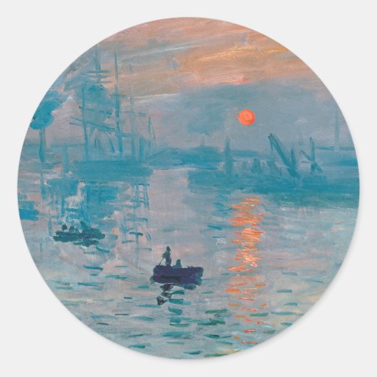 Claude Monet Impressie Zonsopgang Frans Ronde Sticker (Voorkant)