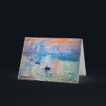 Claude Monet - Impressie, Zonsopgang Kaart<br><div class="desc">Impressie,  Zonsopgang (Impression,  Soleil levant) - Claude Monet,  Olieverf op doek,  1872

Impressie,  Zonsopgang beeldt de haven van Le Havre uit,  de geboorteplaats van Monet.</div>