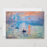 Claude Monet - Impression, Sunrise Bedankkaart<br><div class="desc">Impression,  Sunrise (Impression,  Soleil levant) - Claude Monet,  Oil on canvas,  1872 Impression,  Sunrise beeldt de haven van Le Havre uit,  de geboortestad van Monet.</div>