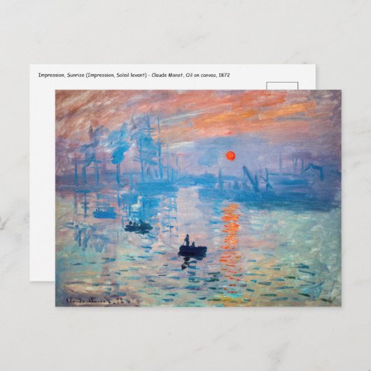 Claude Monet - Impression, Sunrise Briefkaart (Voorkant / Achterkant)