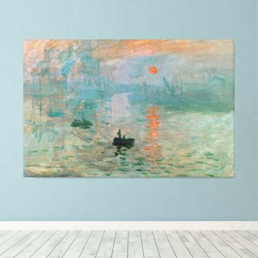 Claude Monet - Impression, Sunrise Canvas Afdruk (Insitu (Houten vloer))