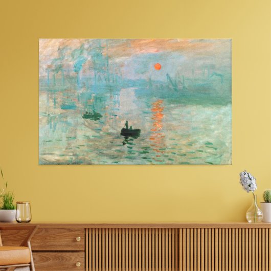 Claude Monet - Impression, Sunrise Canvas Afdruk (Insitu (Woonkamer))