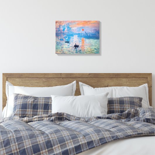Claude Monet - Impression, Sunrise Canvas Afdruk (Insitu (Slaapkamer))