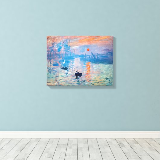 Claude Monet - Impression, Sunrise Canvas Afdruk (Insitu (Houten vloer))