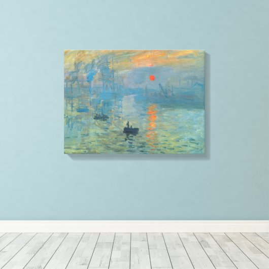 Claude Monet Impression Sunrise Canvas Afdruk (Insitu (Houten vloer))