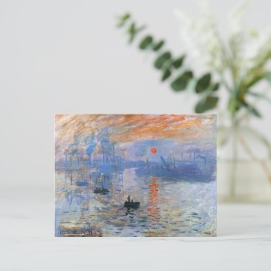 Claude Monet Impression Sunrise Classic Painting Briefkaart (Staand voorkant)