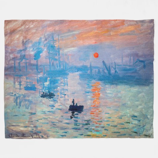 Claude Monet - Impression, Sunrise Fleece Deken (Voorkant (Horizontaal))