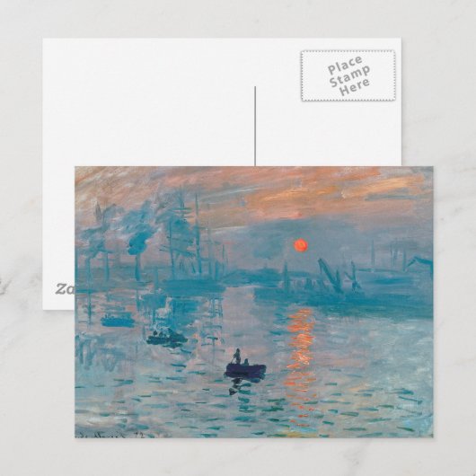 Claude Monet Impression Sunrise Frans Briefkaart (Voorkant / Achterkant)