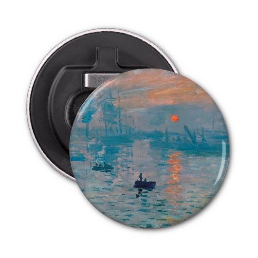 Claude Monet Impression Sunrise Frans Button Flesopener (Voorkant)