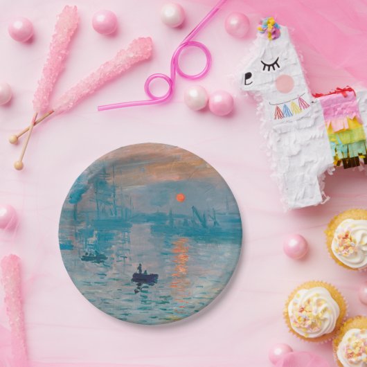 Claude Monet Impression Sunrise Frans Papieren Bordje (Feest)