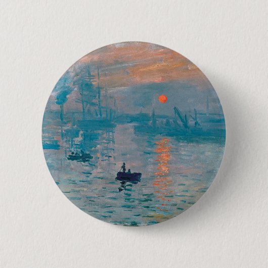 Claude Monet Impression Sunrise Frans Ronde Button 5,7 Cm (Voorkant)