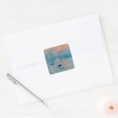 Claude Monet Impression Sunrise Frans Vierkante Sticker (Envelop)