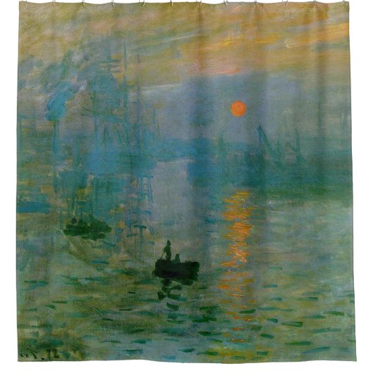 Claude Monet Impression Sunrise Impressionisme Oil Douchegordijn (Voorkant)