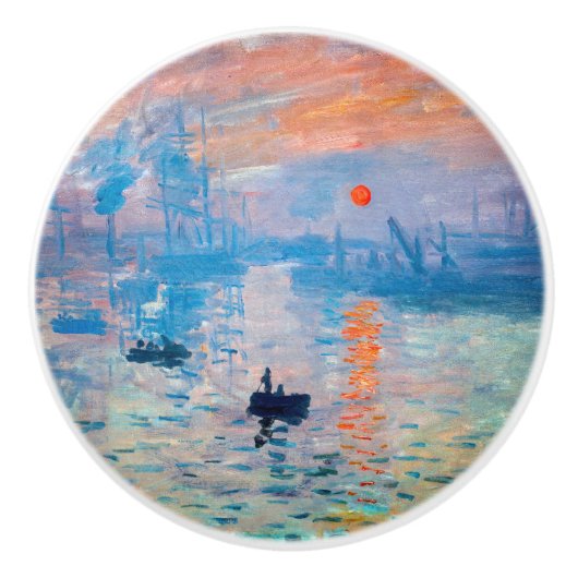 Claude Monet - Impression, Sunrise Keramische Knop (Voorkant)