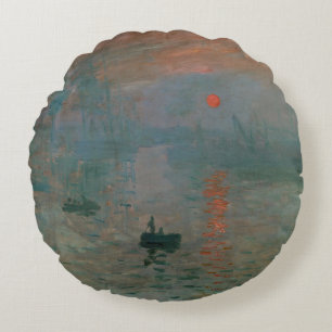 Claude Monet Impression Sunrise Kunstprint Rond Kussen