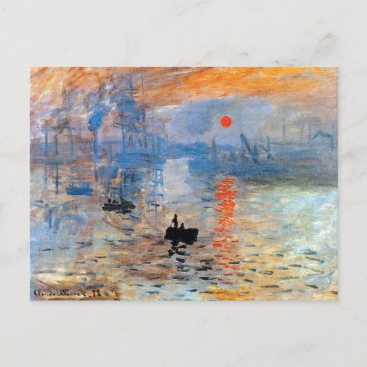 Claude Monet Impression Sunrise Poster Canvas Prin Briefkaart (Voorkant)