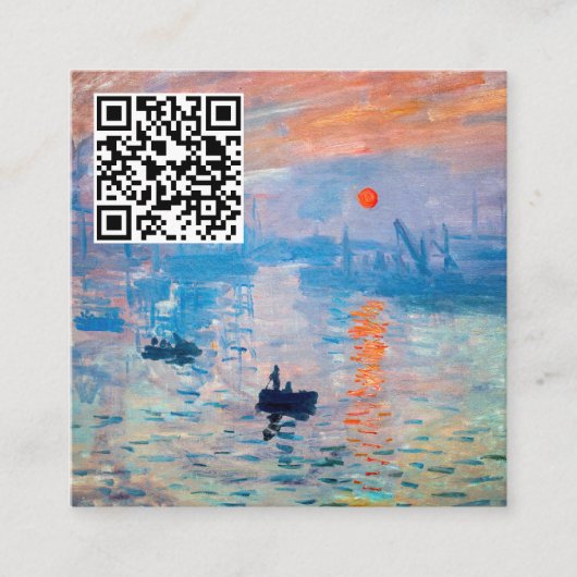 Claude Monet - Impression, Sunrise - QR Code Vierkante Visitekaartje (Voorkant)