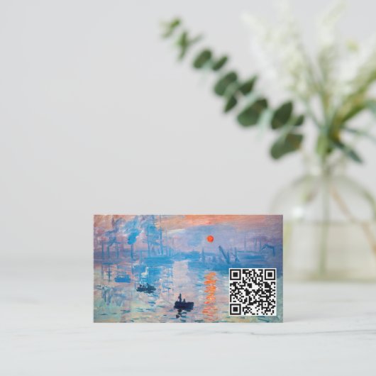 Claude Monet - Impression, Sunrise - QR Code Visitekaartje (Staand voorkant)
