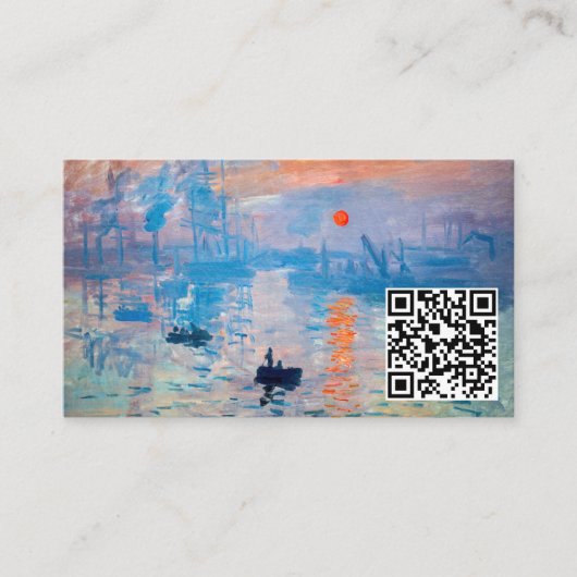 Claude Monet - Impression, Sunrise - QR Code Visitekaartje (Voorkant)