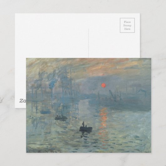 Claude Monet Impression Sunrise Soleil Levant Briefkaart (Voorkant / Achterkant)