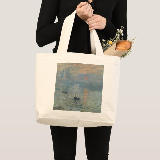 Claude Monet Impression Sunrise Soleil Levant Grote Tote Bag (Voorkant (product))