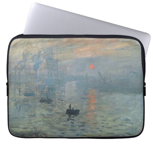 Claude Monet Impression Sunrise Soleil Levant Laptop Sleeve (Voorkant)