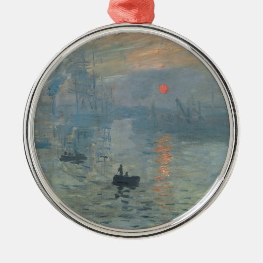 Claude Monet Impression Sunrise Soleil Levant Metalen Ornament (Voorkant)