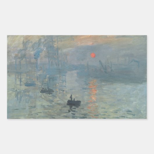 Claude Monet Impression Sunrise Soleil Levant Rechthoekige Sticker (Voorkant)