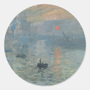 Claude Monet Impression Sunrise Soleil Levant Ronde Sticker