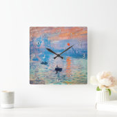 Claude Monet - Impression, Sunrise Vierkante Klok (Huis)