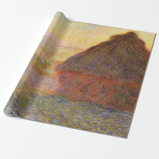 Claude Monet Impressionist Painting Graystaks I Cadeaupapier (Uitgerold)