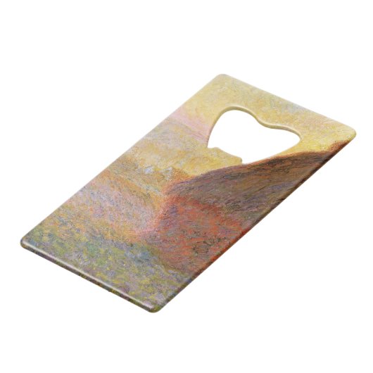Claude Monet Impressionist Painting Graystaks I Creditkaart Flessenopener (Voorkant Gekanteld)