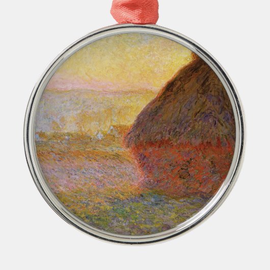 Claude Monet Impressionist Painting Graystaks I Metalen Ornament (Voorkant)