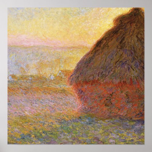Claude Monet Impressionist Painting Graystaks I Poster (Voorkant)