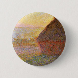 Claude Monet Impressionist Painting Graystaks I Ronde Button 5,7 Cm