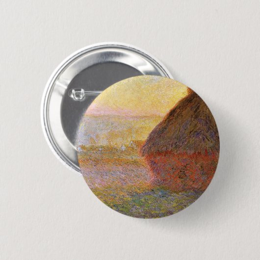 Claude Monet Impressionist Painting Graystaks I Ronde Button 5,7 Cm (Voorkant /achterkant)