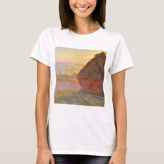 Claude Monet Impressionist Painting Graystaks I T-shirt (Voorkant)