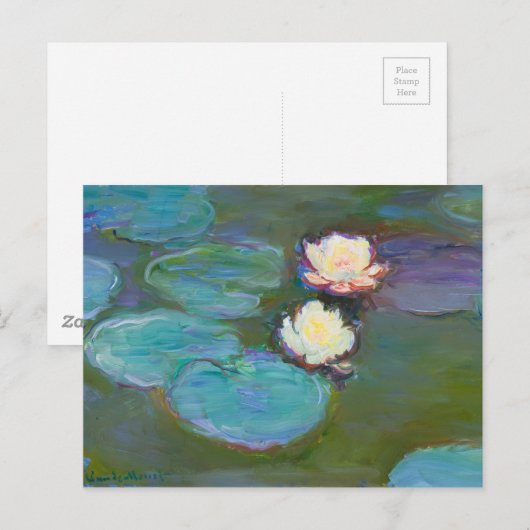 Claude Monet Impressionist Water Lillies Nympheas Briefkaart (Voorkant / Achterkant)