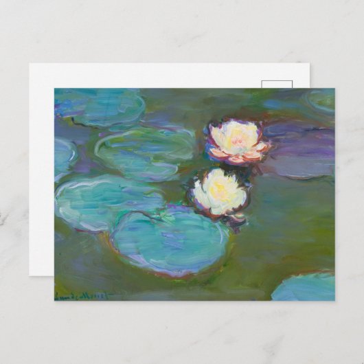 Claude Monet Impressionist Water Lillies Nympheas Feestdagenkaart (Voorkant / Achterkant)