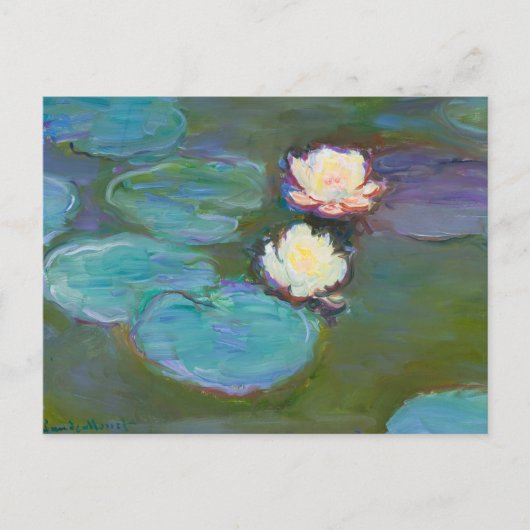 Claude Monet Impressionist Water Lillies Nympheas Feestdagenkaart (Voorkant)