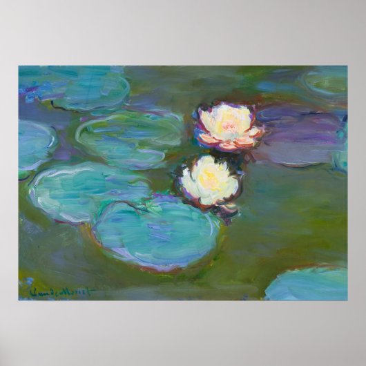 Claude Monet Impressionist Water Lillies Nympheas Poster (Voorkant)