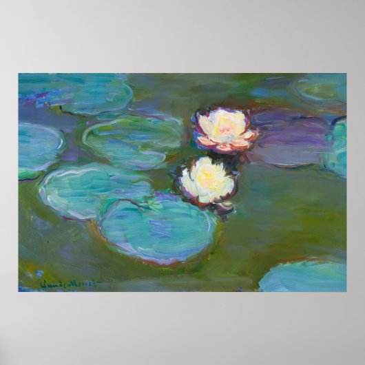 Claude Monet Impressionist Water Lillies Nympheas Poster (Voorkant)