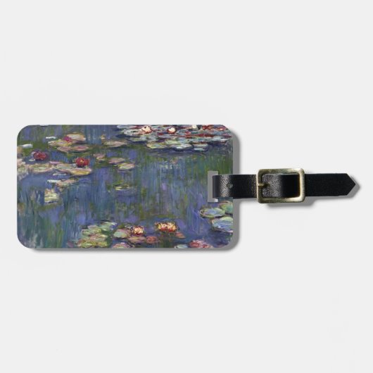 Claude Monet Impressionist Water Lillies Painting Bagagelabel (Voorkant horizontaal)
