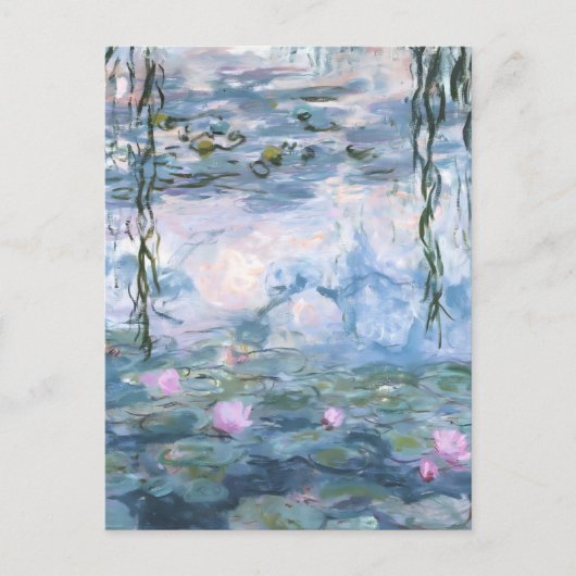 Claude Monet Impressionist Water Lillies Painting Feestdagenkaart (Voorkant)