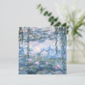 Claude Monet Impressionist Water Lillies Painting Feestdagenkaart (Staand voorkant)