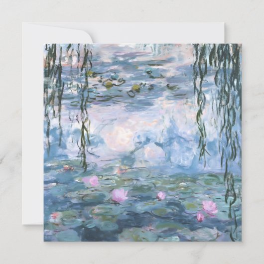 Claude Monet Impressionist Water Lillies Painting Feestdagenkaart (Voorkant)