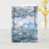 Claude Monet Impressionist Water Lillies Painting Kaart (Gele Bloem)