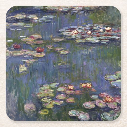 Claude Monet Impressionist Water Lillies Painting Kartonnen Onderzetters (Voorkant)