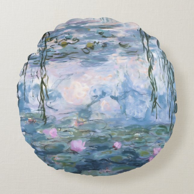 Claude Monet Impressionist Water Lillies Painting Rond Kussen (Voorkant)