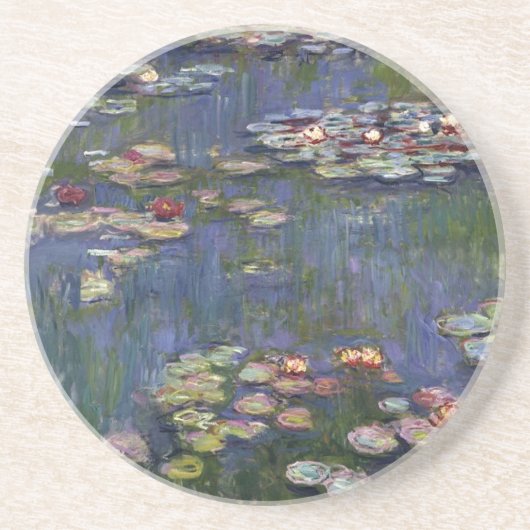 Claude Monet Impressionist Water Lillies Painting Zandsteen Onderzetter (Voorkant)